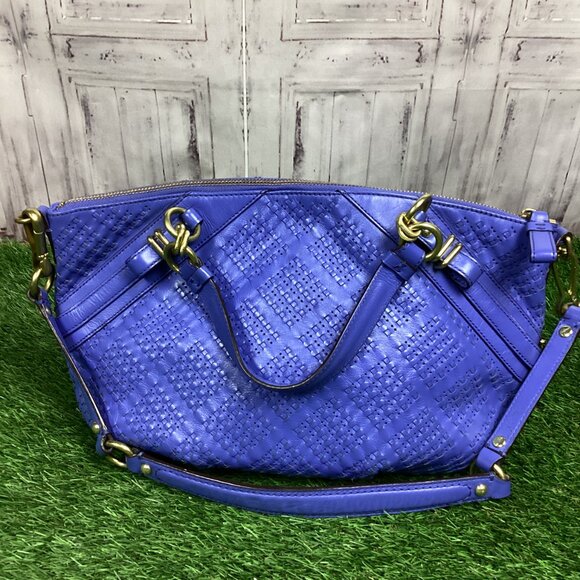 Coach Madison Crisscross Leather Sophia Satchel Shoulder Bag - Picture 5 of 14